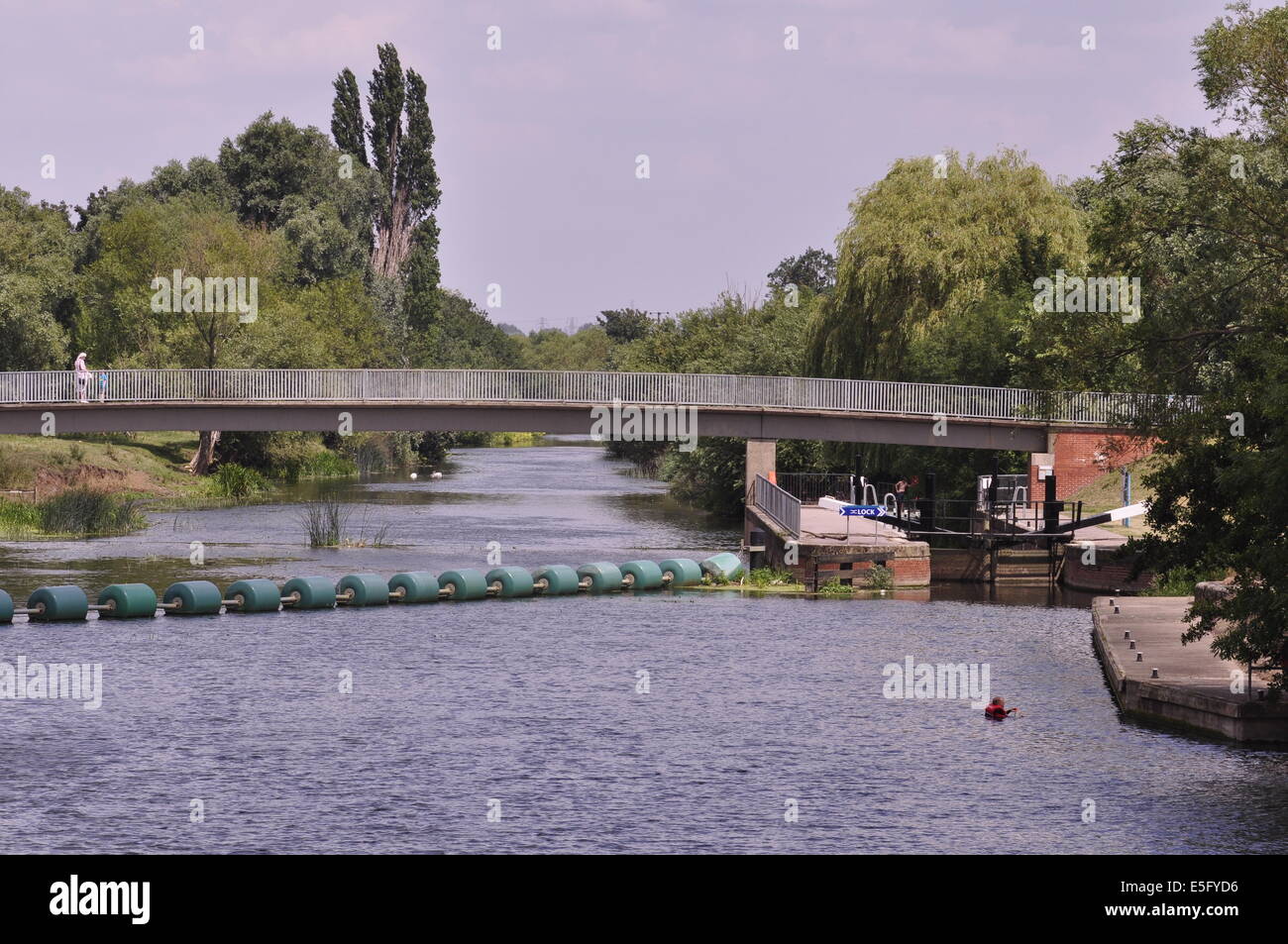 Great Barford lock on the River Great Ouse Bedfordshire Stock Photo