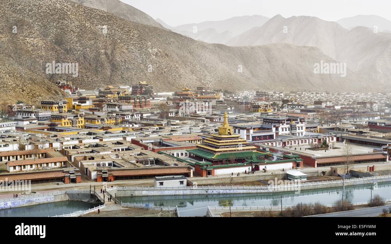 Labrang Monastery in Xiahe, Gansu, China Stock Photo