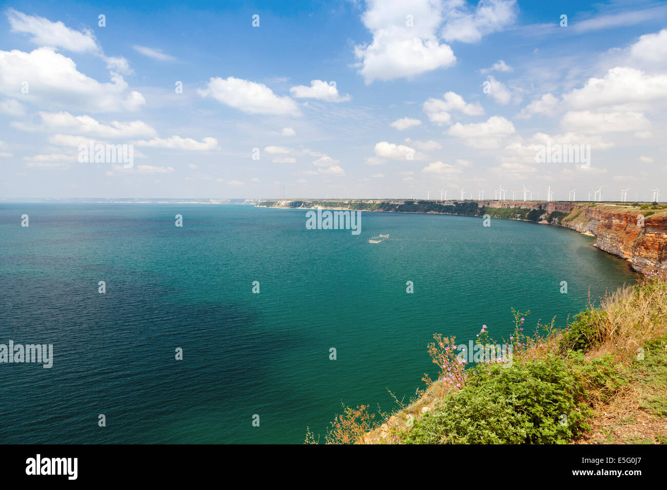 Kaliakra headland panoramic landscape, Bulgarian Black Sea Coast Stock Photo