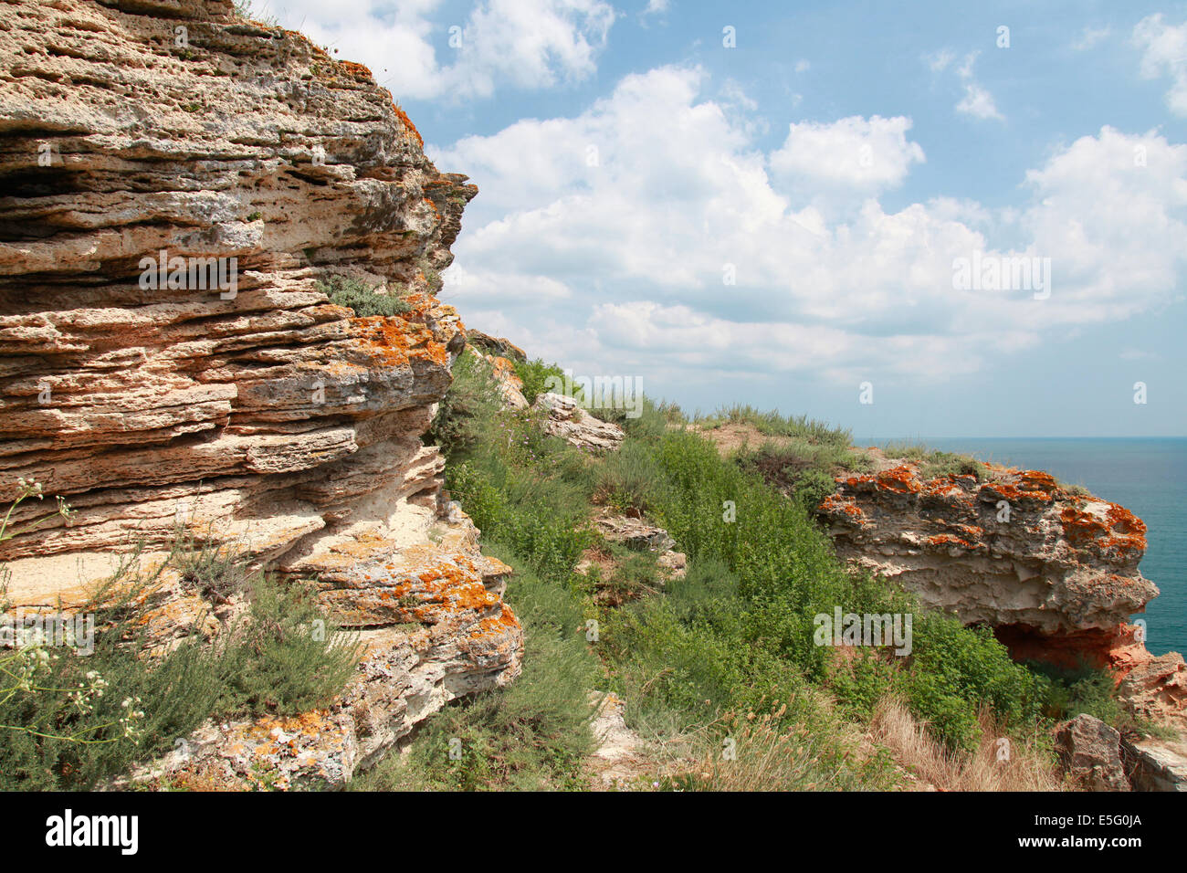 Stones of Kaliakra headland, Bulgarian Black Sea Coast Stock Photo