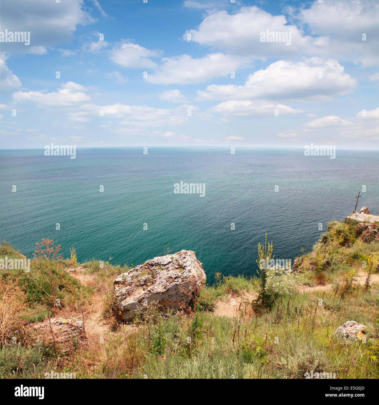 Coast of Kaliakra headland, Bulgarian Black Sea Coast Stock Photo