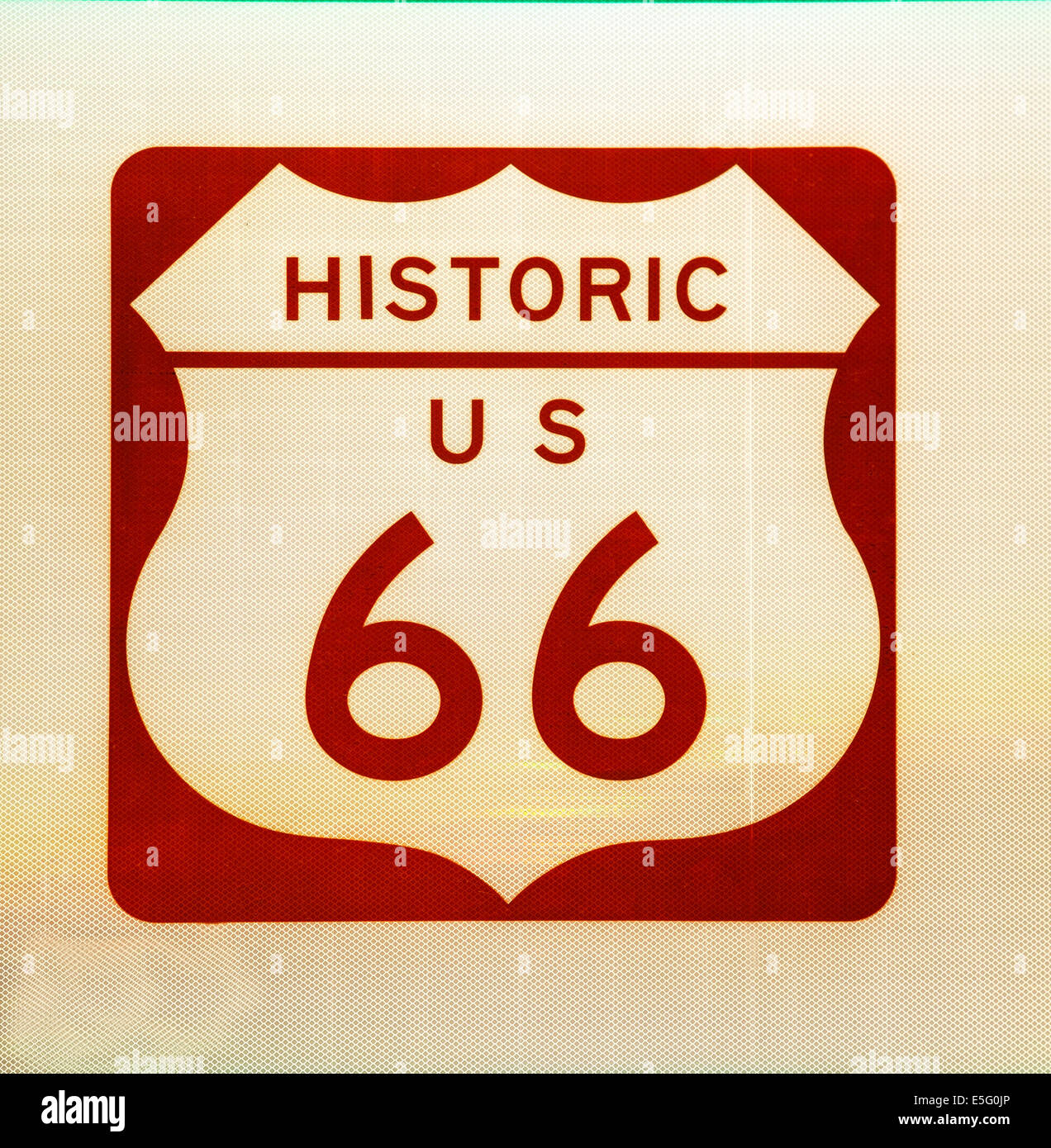 Historic US Route 66 vintage sign Stock Photo