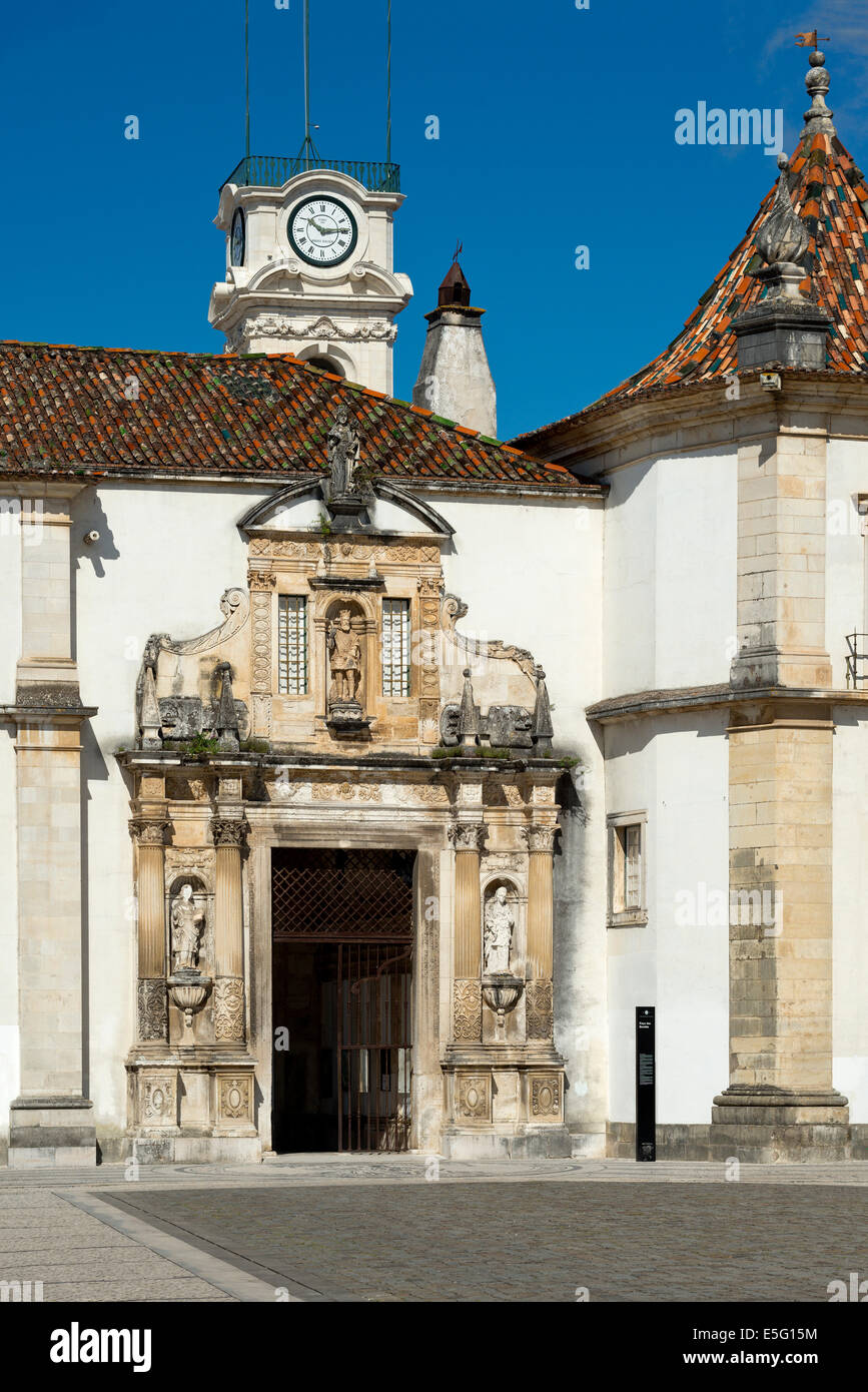 Portugal, the Beira Litoral, Coimbra, The Porta Ferrea doorway at Coimbra university Stock Photo