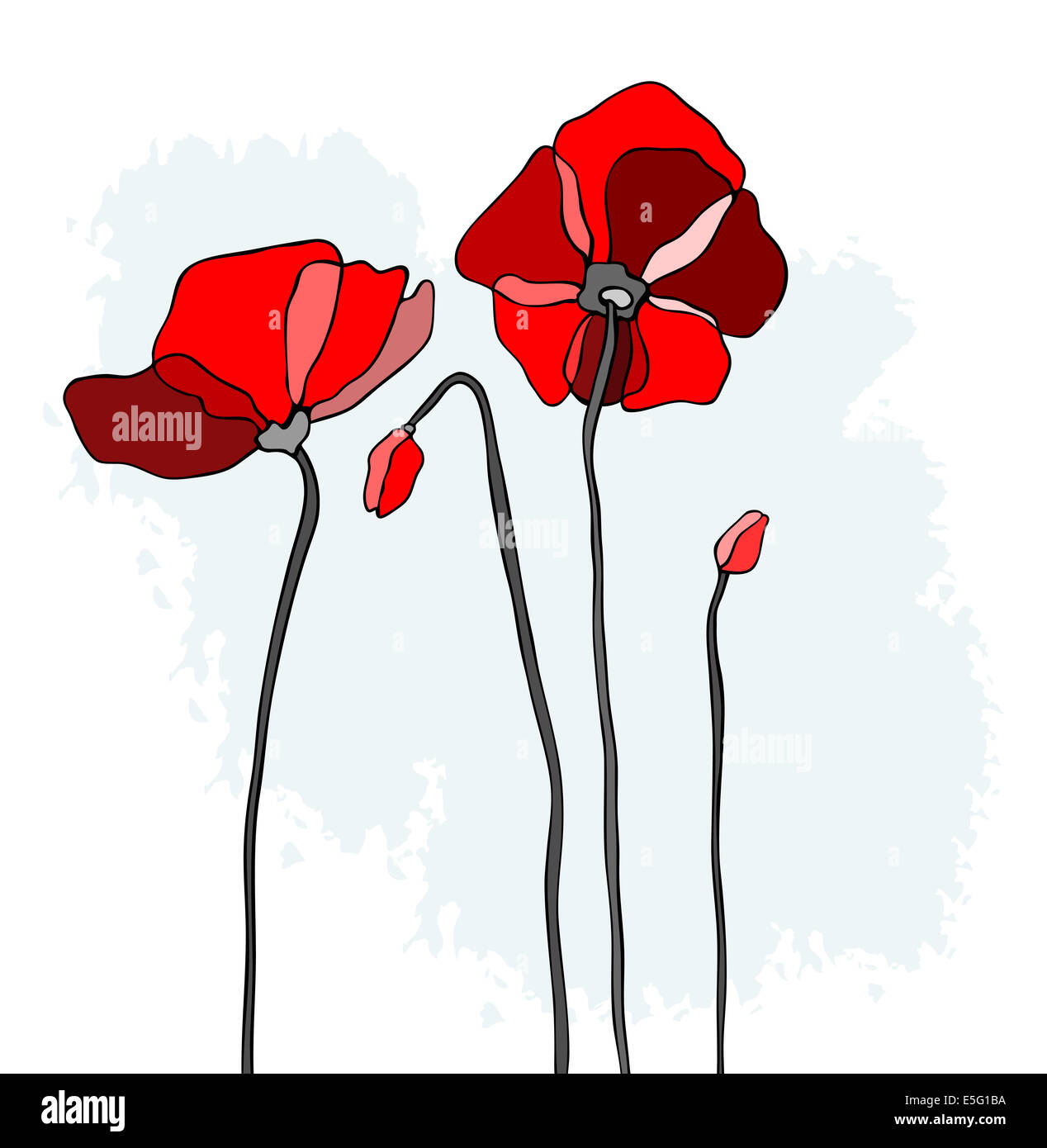 Red poppies on a sky background Stock Photo - Alamy