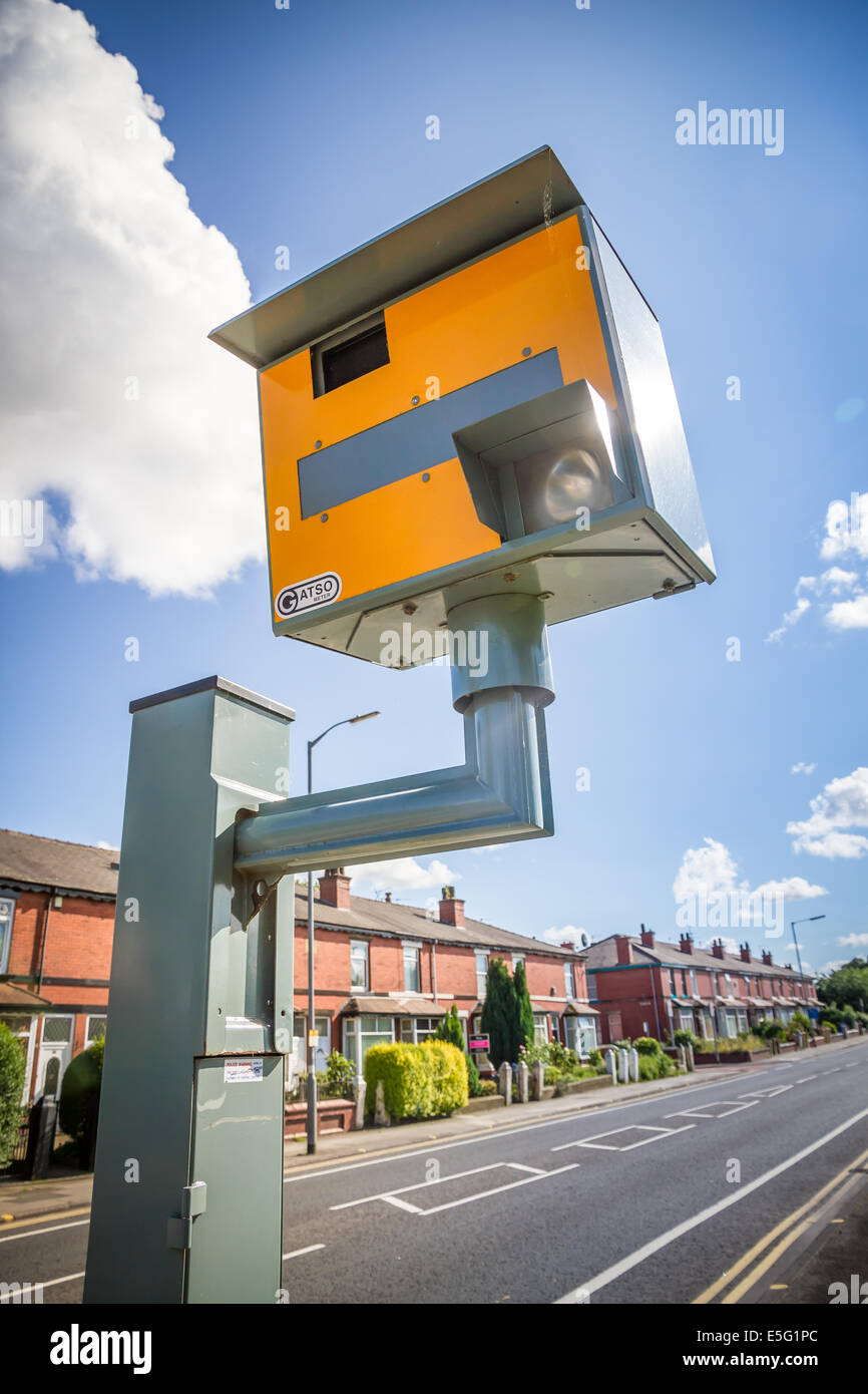 GATSO speed camera on A58 Bolton Road in Bury Lancashire Stock Photo