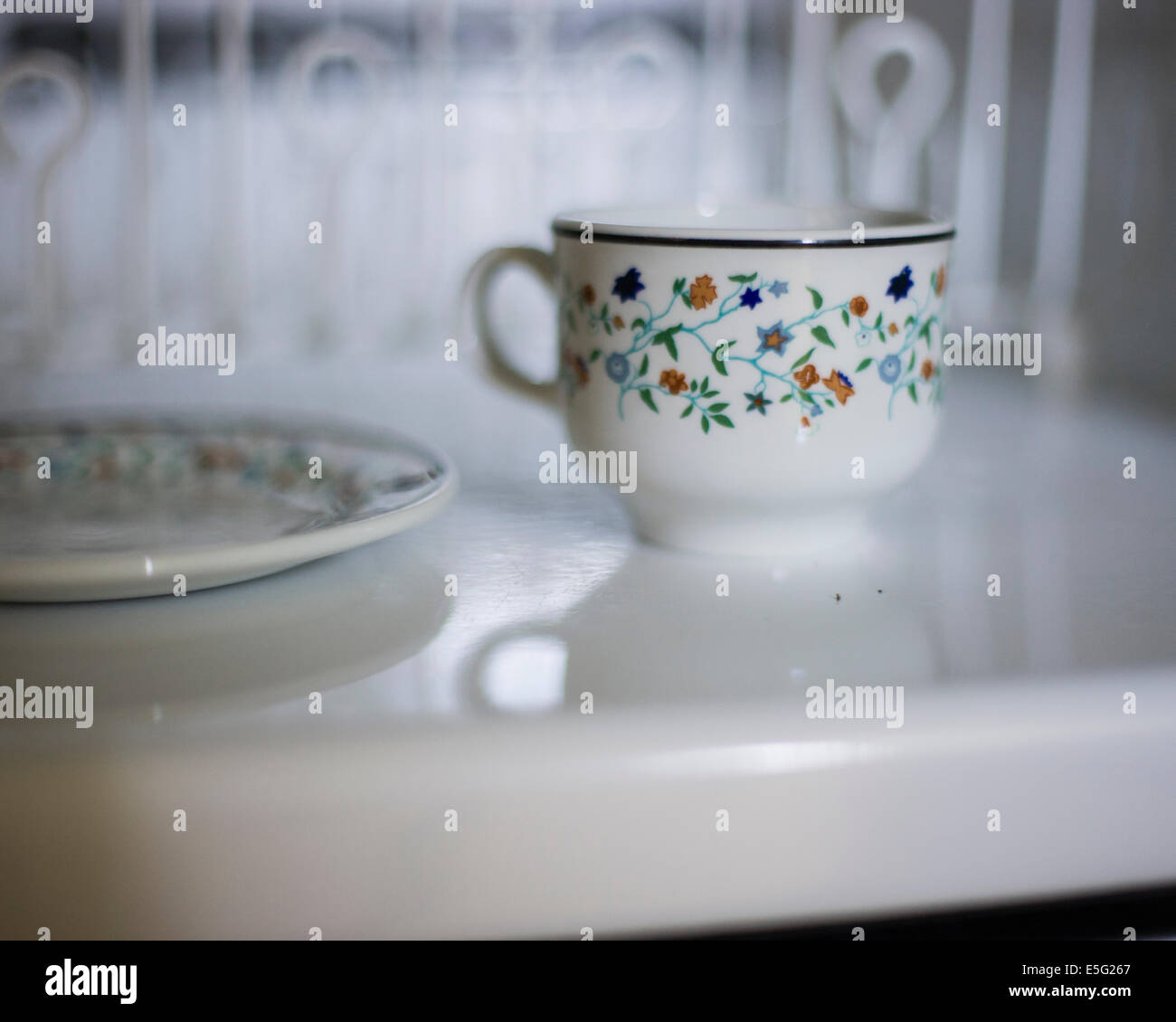 Floral pattern teacup Stock Photo