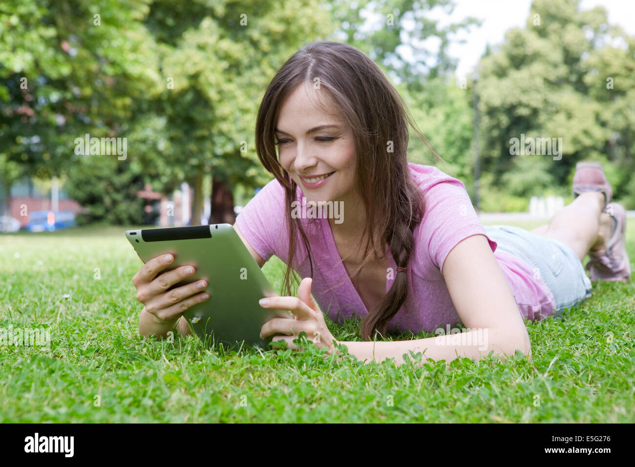 Woman with tablet computer Stock Photo