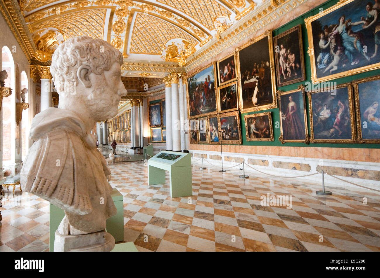 Germany, Brandenburg, Potsdam, Sanssouci Palace, Paintings Gallery Stock Photo