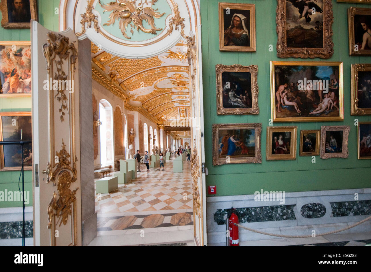 Germany, Brandenburg, Potsdam, Sanssouci Palace, Paintings Gallery. Stock Photo