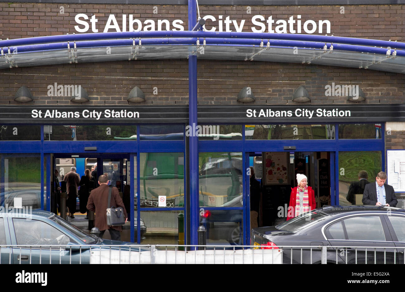 Main entrance to St Albans City Railway Station St Albans, Hertfordshire, England, UK Stock Photo