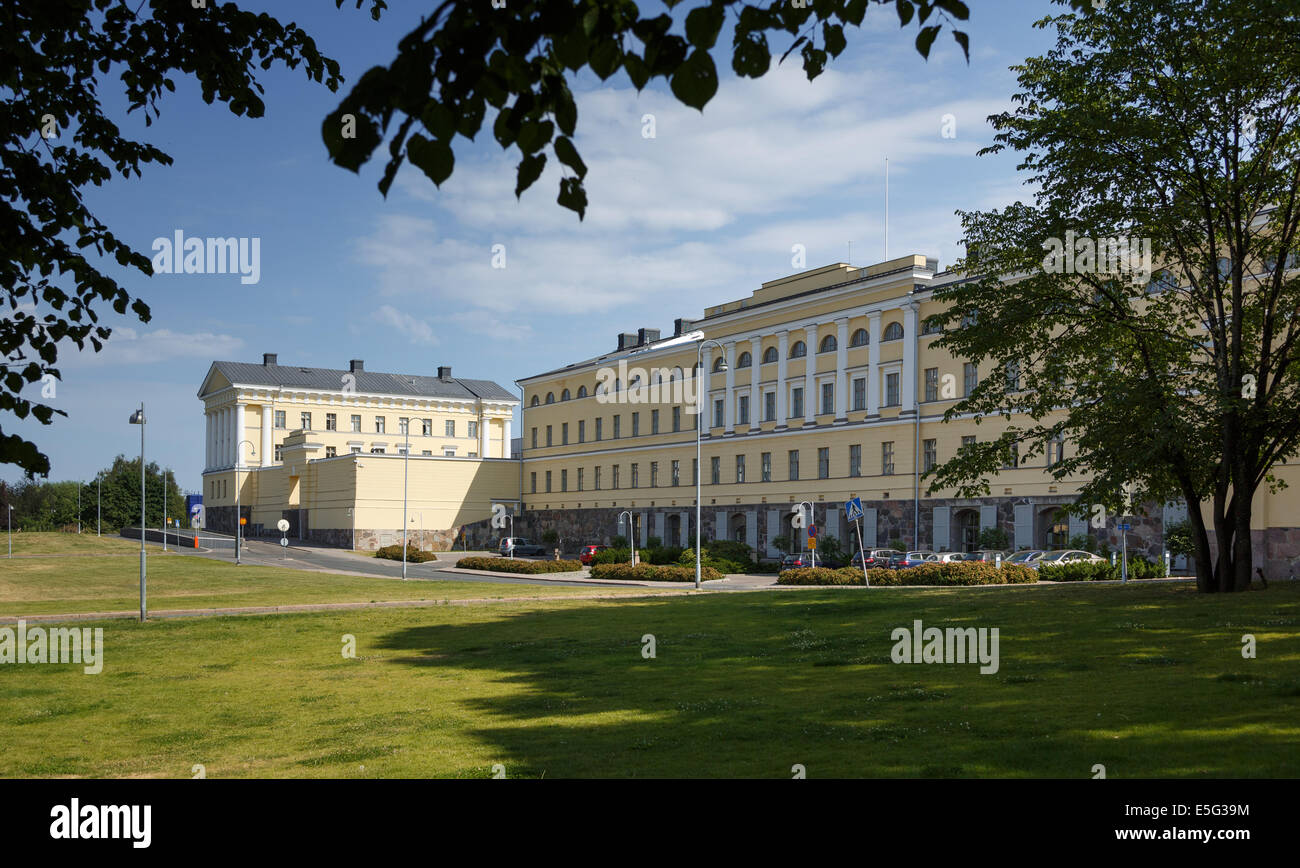 The building of the Finnish Ministry of Foreign Affairs is a former garrison of the Russian Empire. Stock Photo