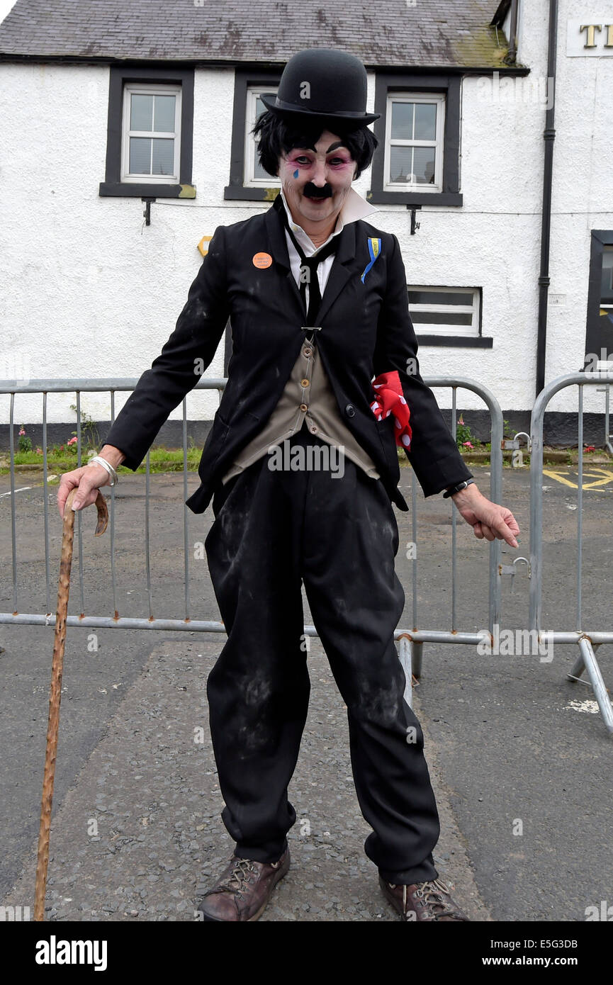 Lauder, UK. 30th July, 2014. Lauder Common Riding 2014  Lauder boasts one of the larger fancy dress events in the Scottish Borders, taking place on the Wednesday night ahead of the Common Riding Celebrations and Ride Out on the Saturday, Involving all generations as well as being supported by neighbouring towns. Despite recent highly controversial choices for fancy dress costumes and floats, Lauder always manages to entertain.   Credit:  Rob Gray/Alamy Live News Stock Photo