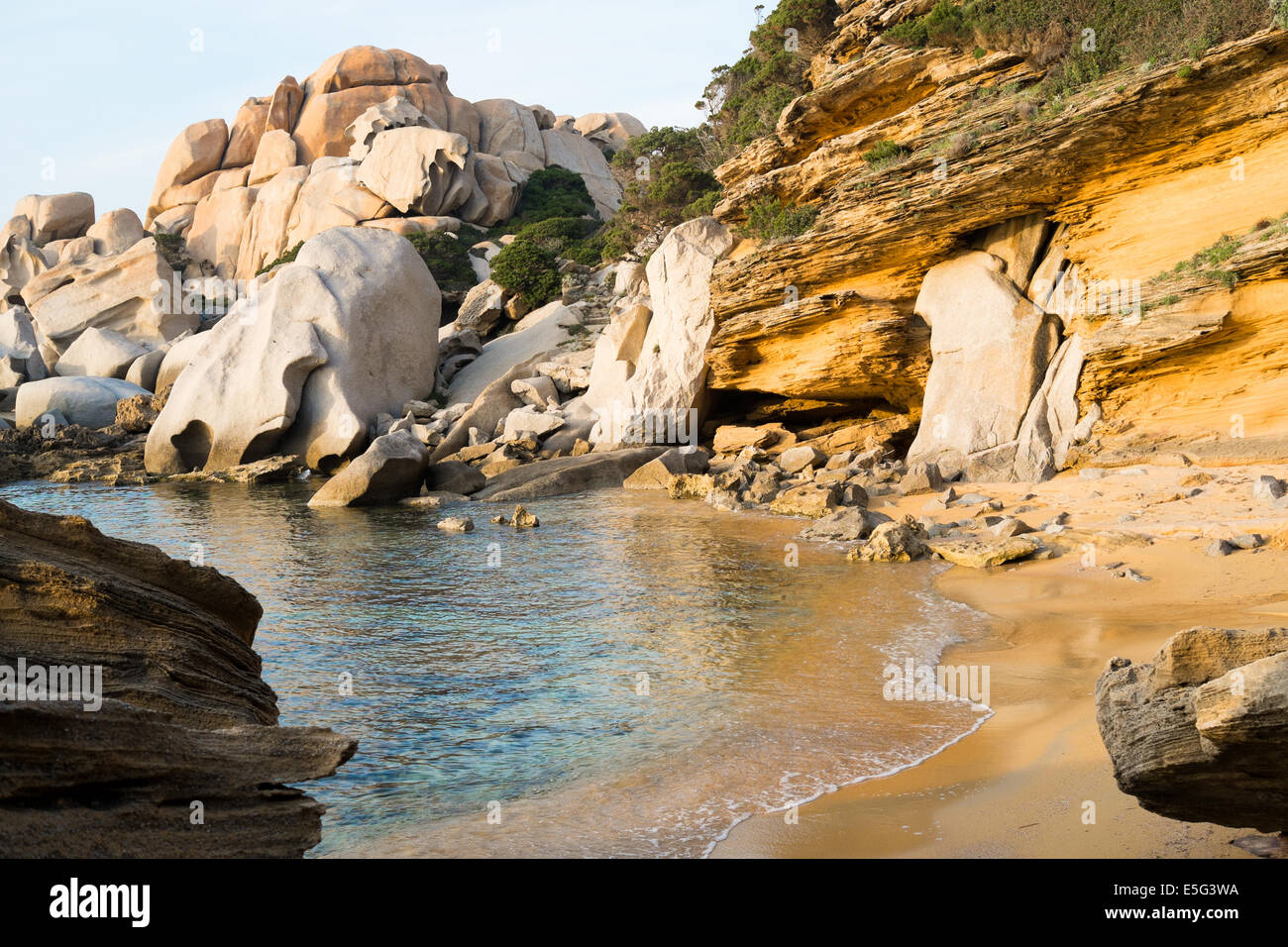 Capo Testa Beach And Rock Formations At Sunset In Santa Teresa Di ...