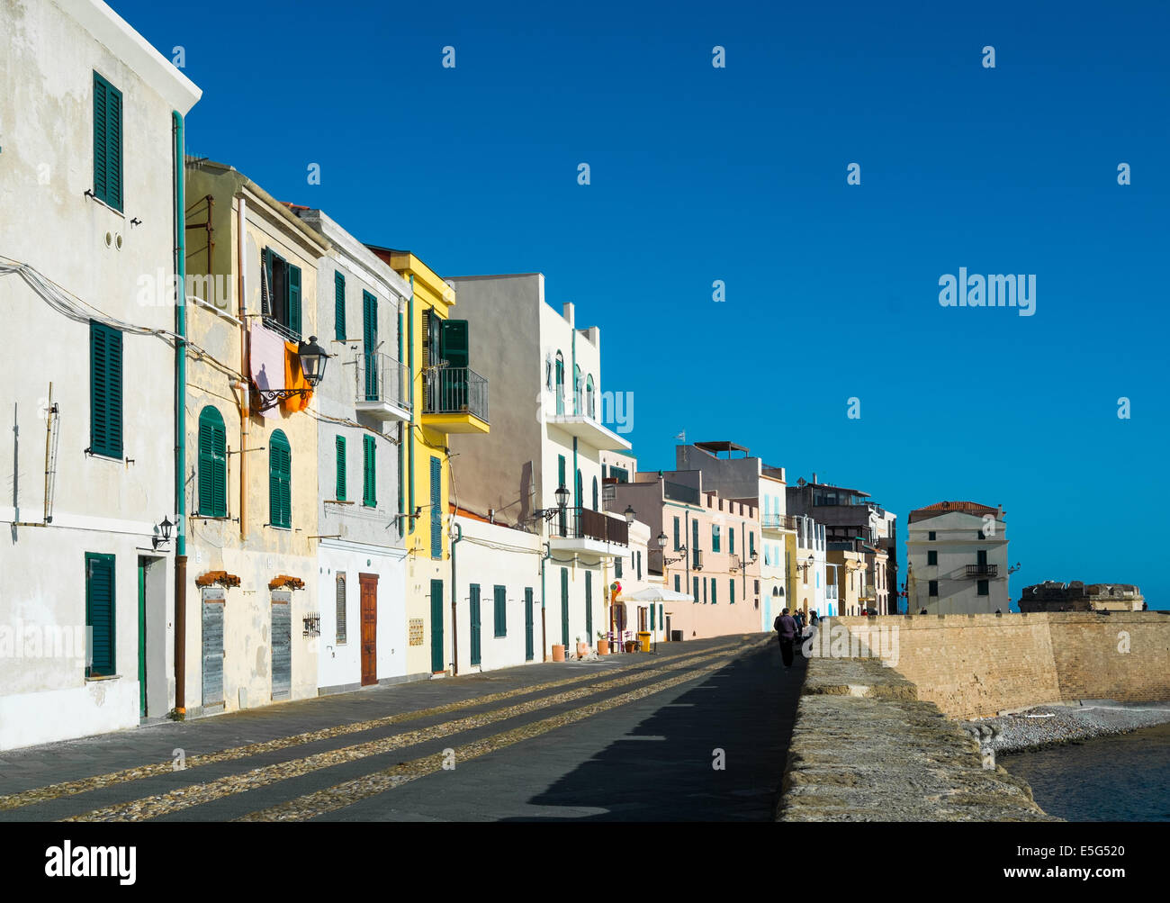 Downtown Alghero, Sardinia, Italy Stock Photo