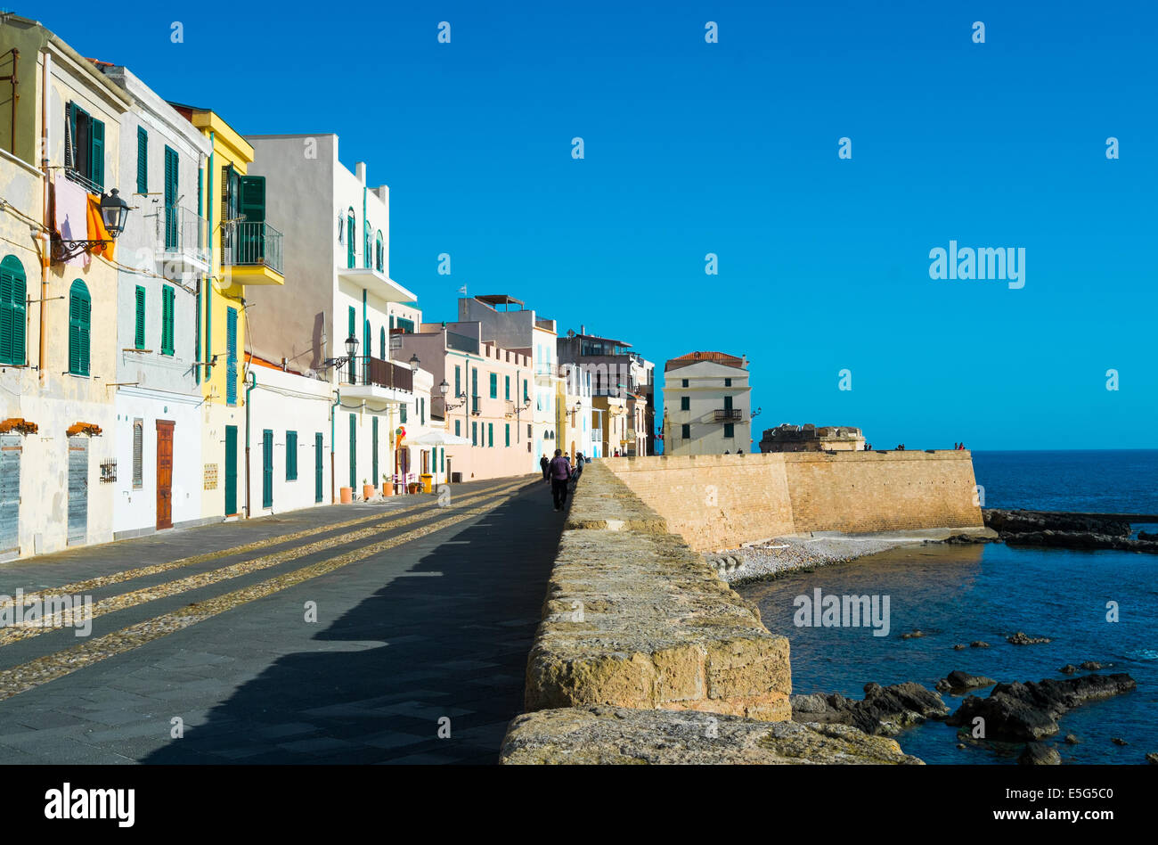 Downtown Alghero, Sardinia, Italy Stock Photo