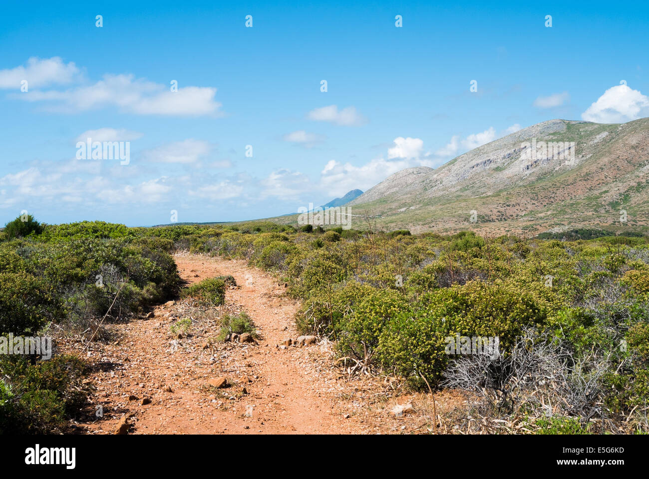 Trekking trail on the west coast of Sardinia, Buggerru, Italy Stock Photo