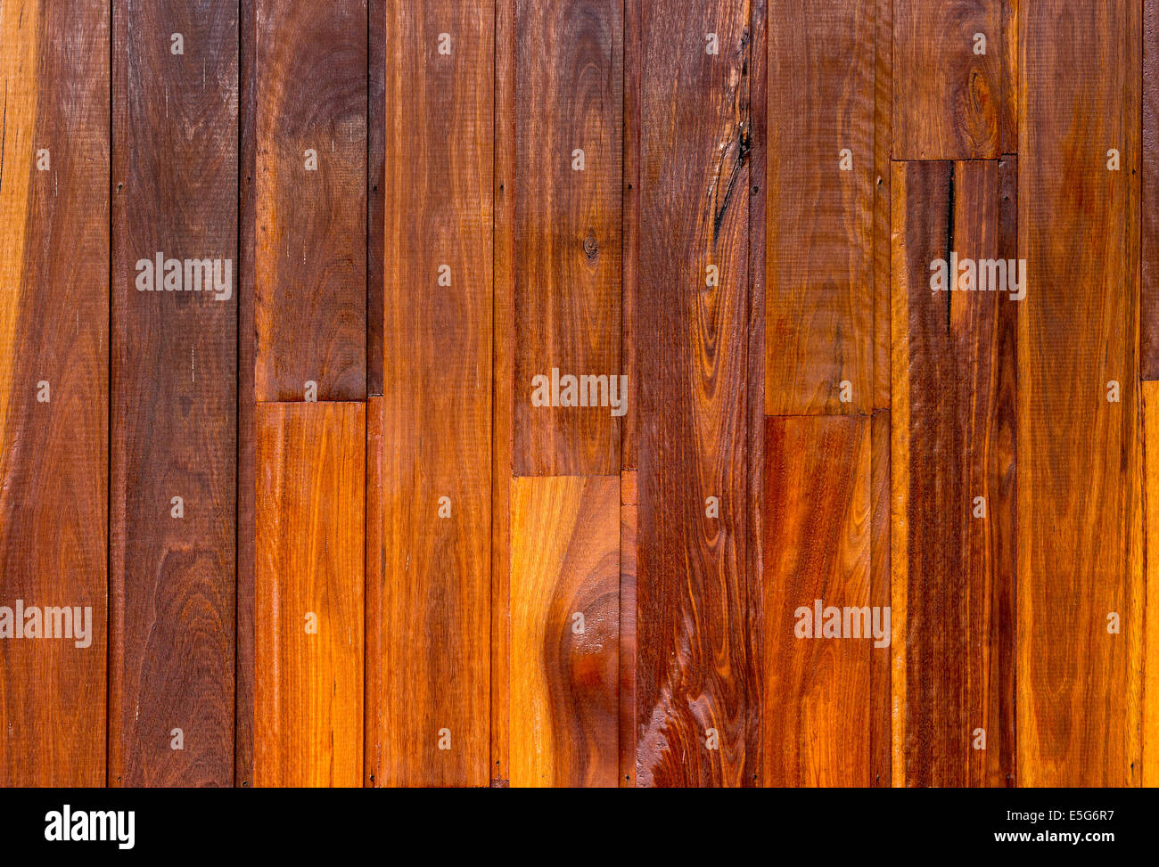 Vibrant wood panel boards that have been stained Stock Photo Alamy