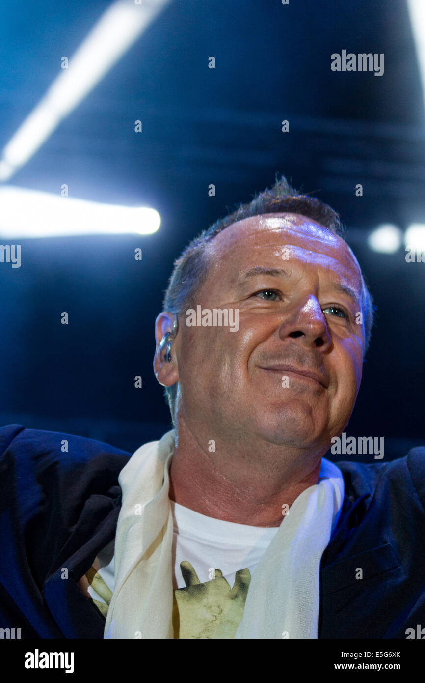 Turin, Italy. 30th July, 2014. Scottish rock band Simple Minds, headed