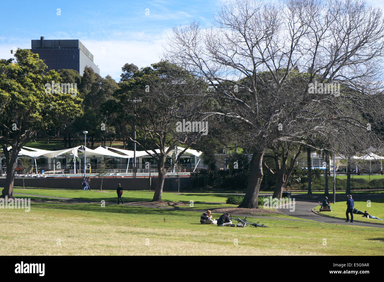 Victoria Park Sydney Australia, in Chippendale is a 9 hectare public park managed by City of Sydney, it has an outdoor swim pool Stock Photo