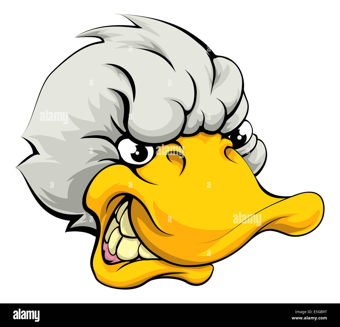 An illustration of a mean looking duck sports mascot Stock Photo