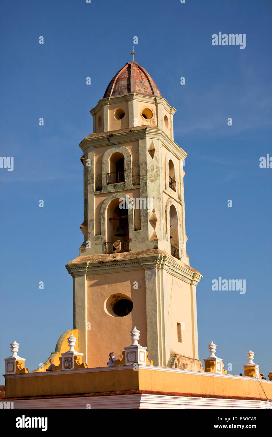 bell tower of the Convento de San Francisco in Trinidad, Cuba, Caribbean Stock Photo