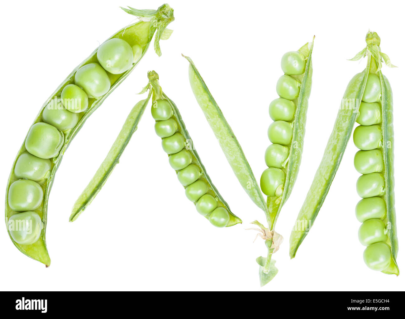 Green peas in the pod isolated to white background Stock Photo Alamy