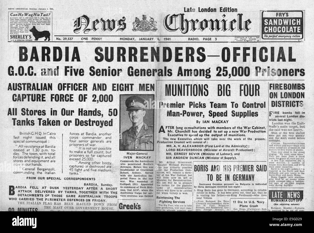 Image result for Italians defeated in abyssinia 1941 - newspaper headlines