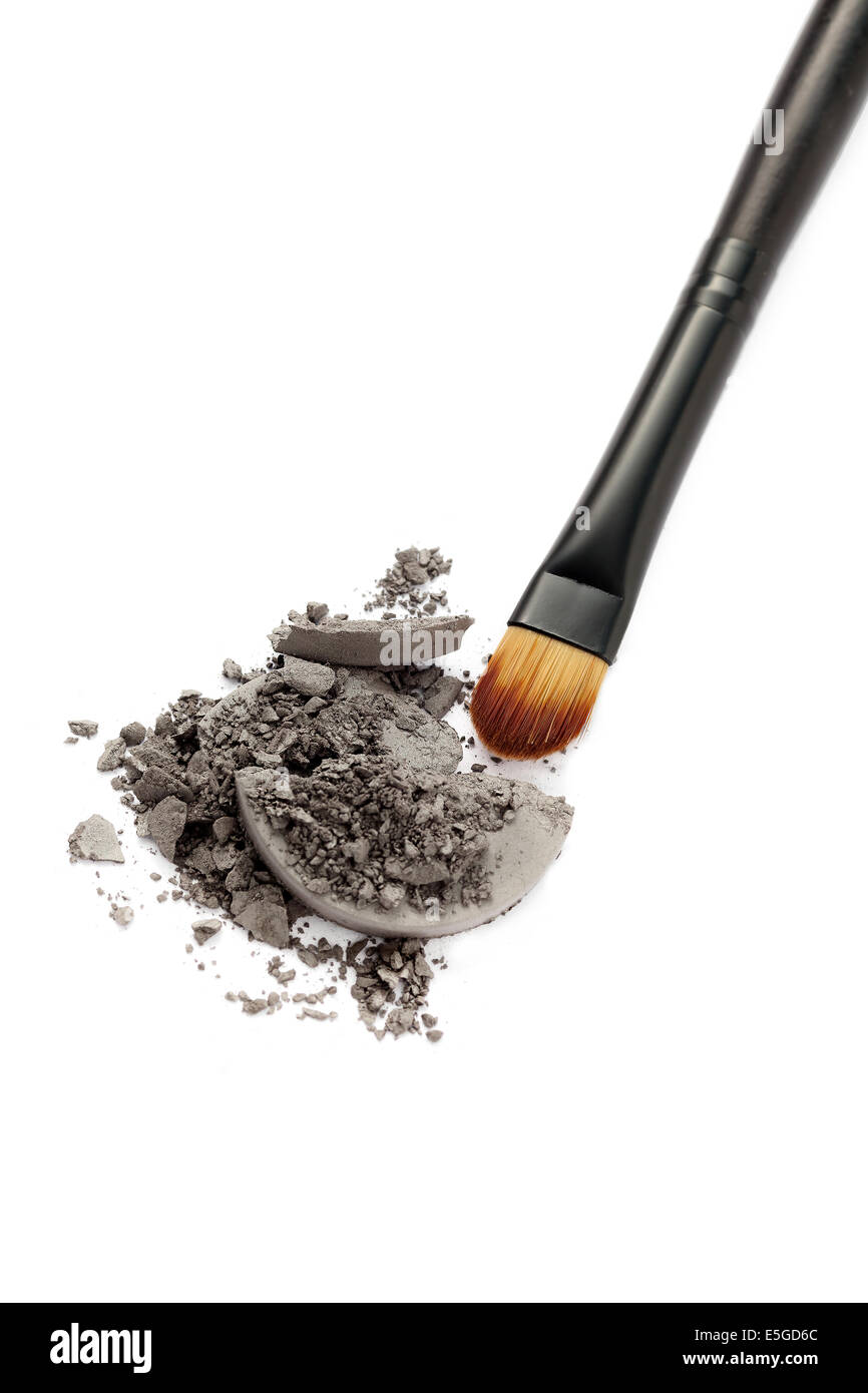Smoky eyeshadow with brush Stock Photo