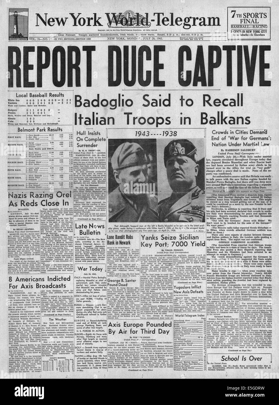 Mussolini 1943 hi-res stock photography and images - Alamy