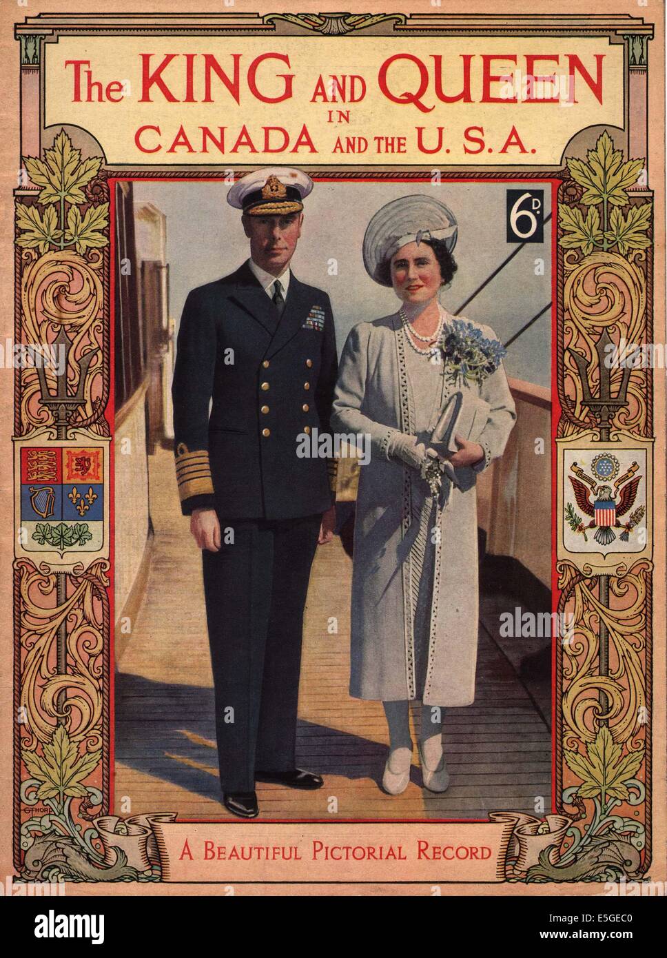 1939 magazine commemorating King George VI & Queen Elizabeth Royal Tour to Canada & USA Stock Photo