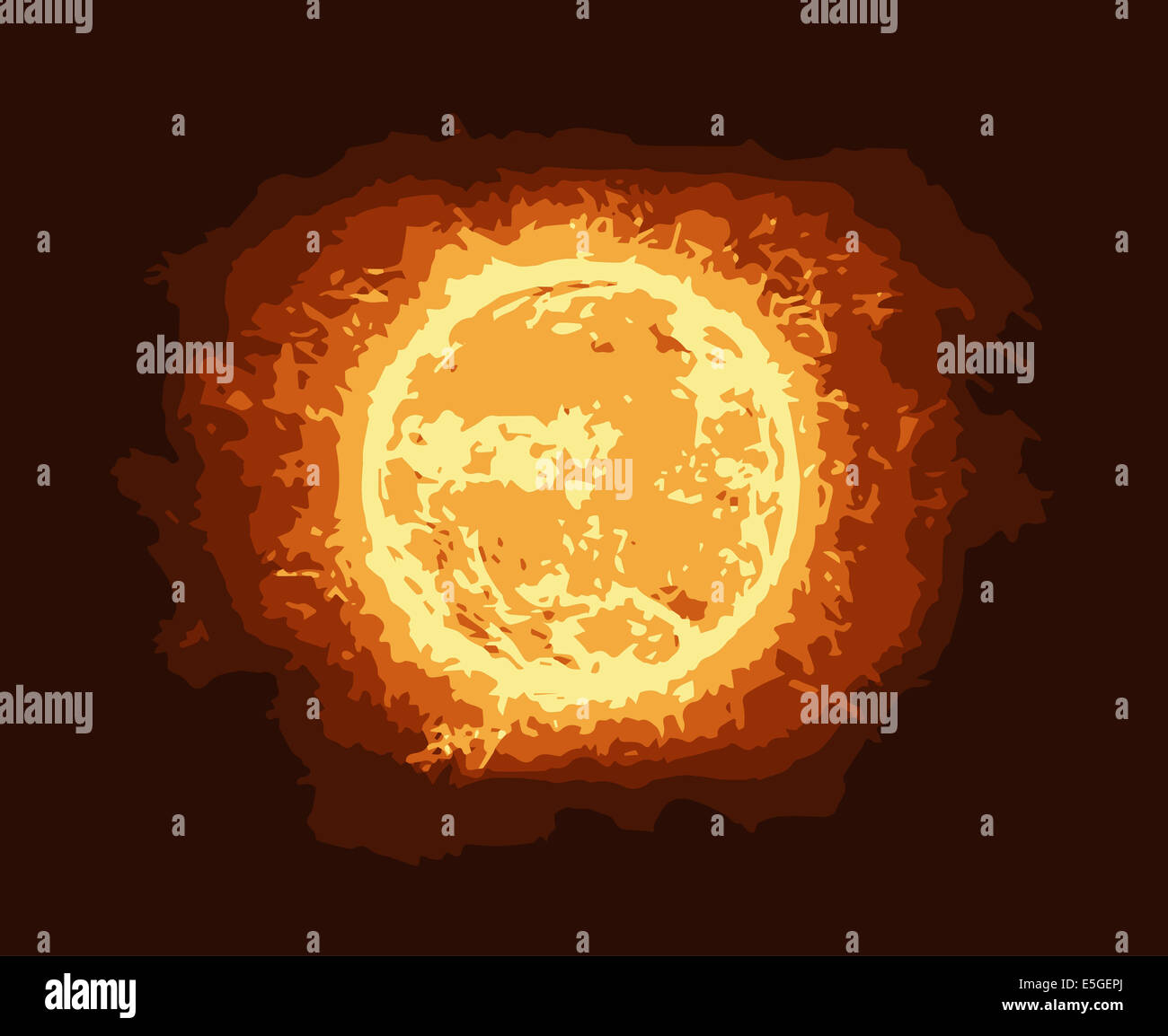 A sun like fireball or abstract nuclear explosion Stock Photo