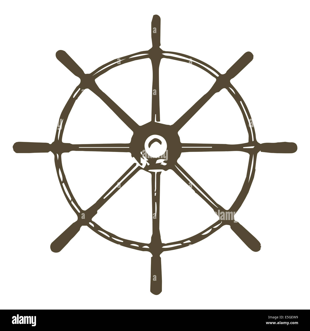 An abstract style ships wheel isolated on a white background Stock ...