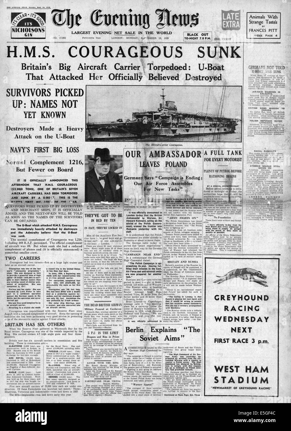 British aircraft carrier hms Black and White Stock Photos & Images - Alamy