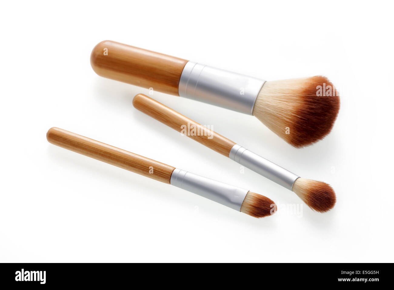 Makeup brushes on white background Stock Photo