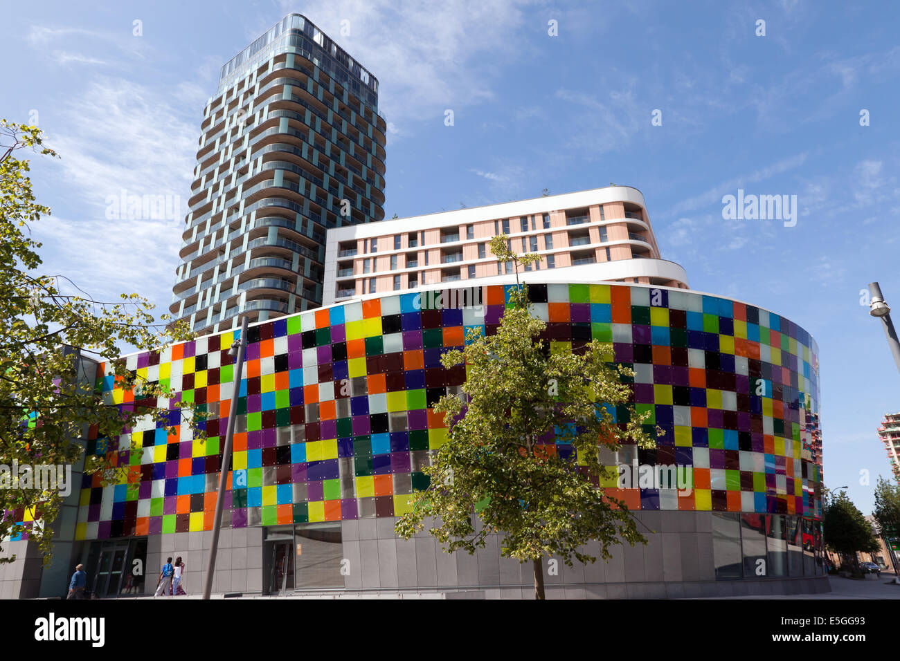 Wideangle view of Glass Mill Leisure Centre, Loampit Vale, Lewisham