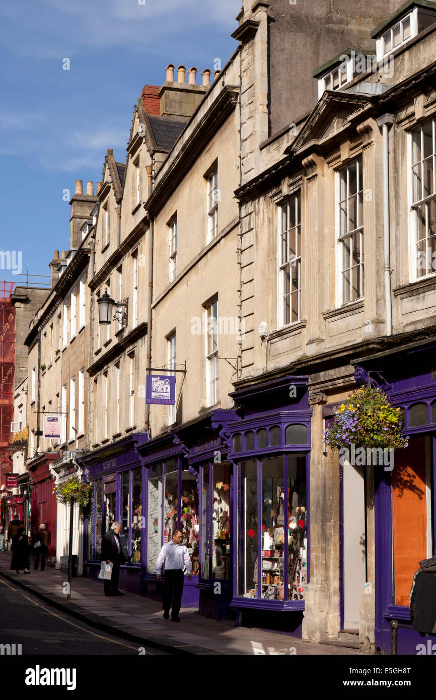 UK, England, Wiltshire, Bath, Broad Street shops Stock Photo