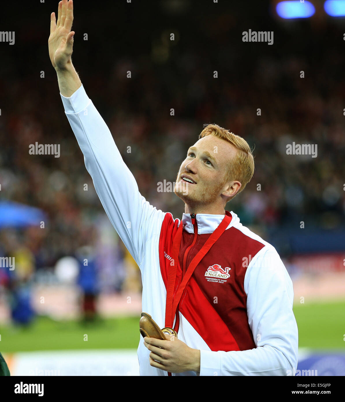 Greg Rutherford Podium GREG RUTHERFORD WINS GOLD LONG JUMP HAMPDEN PARK GLASGOW SCOTLAND 30 ...
