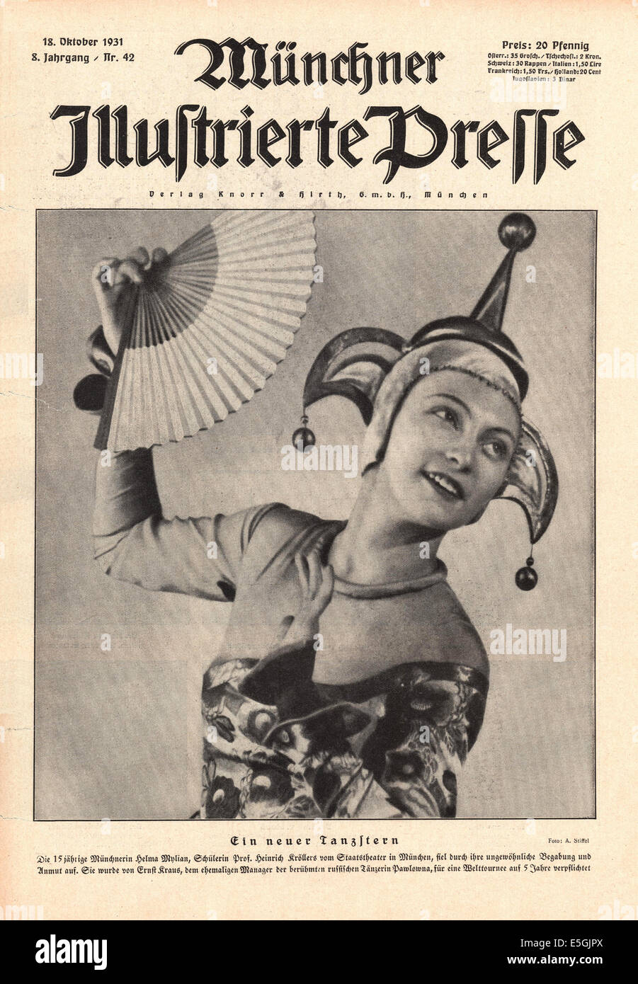 Münchner Illustrierte Presse (Germany) front cover photo of actress Helma  Mulian Stock Photo - Alamy