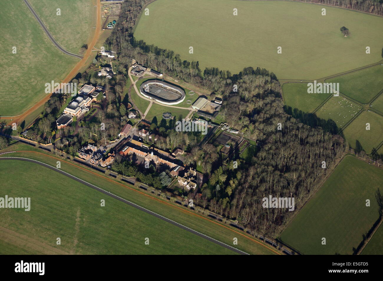 Warren Place Stables Aerial View Stock Photo