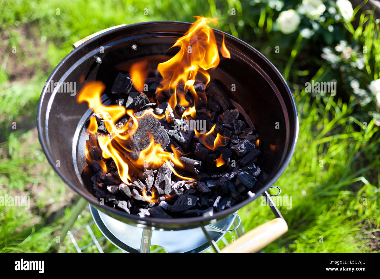 Hot burning charcoal, grill on fire Stock Photo Alamy