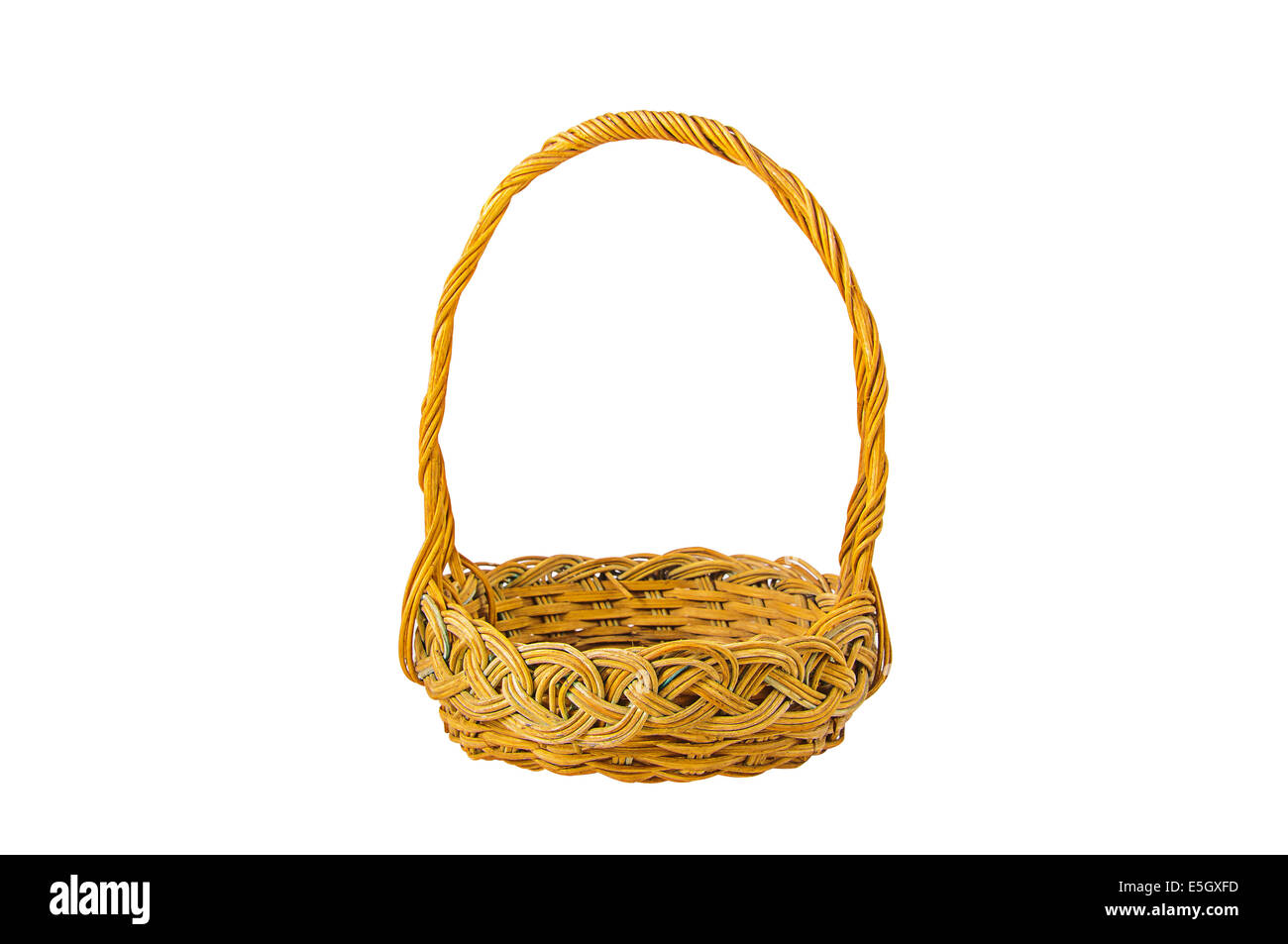 Empty wicker basket isolated on white background Stock Photo - Alamy