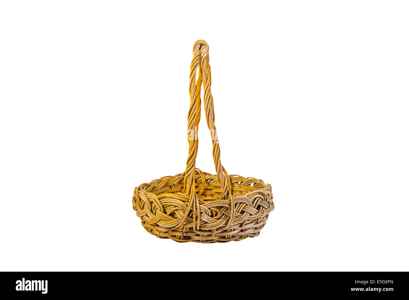 Empty wicker basket isolated on white background Stock Photo - Alamy