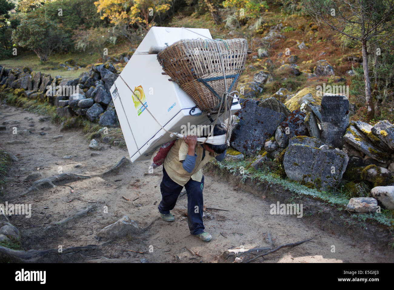 Sherpa's working in the Everest region in Nepal. Sherpa people are an