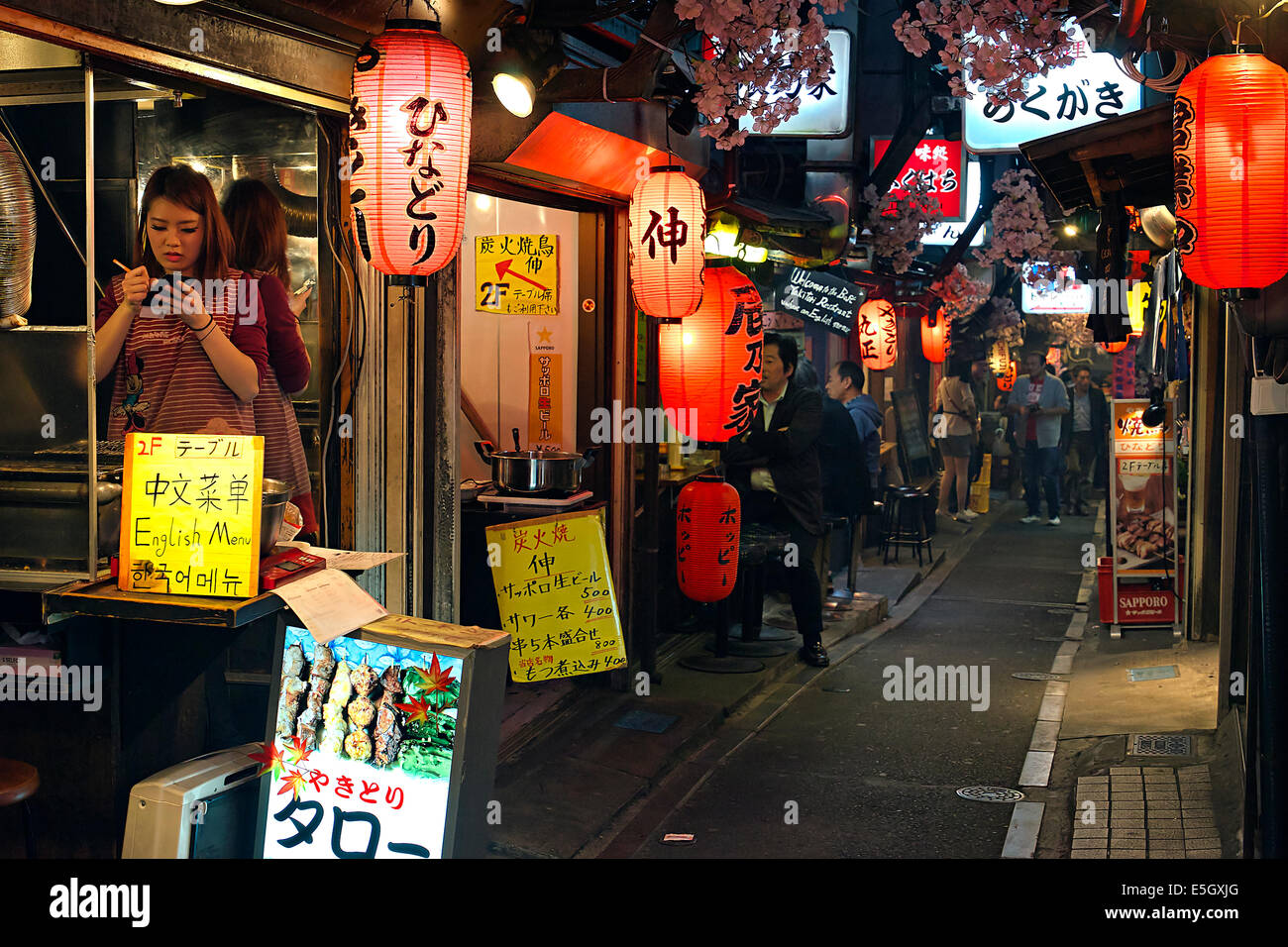 Omoide yokocho district, Tokyo, Japan. Stock Photo