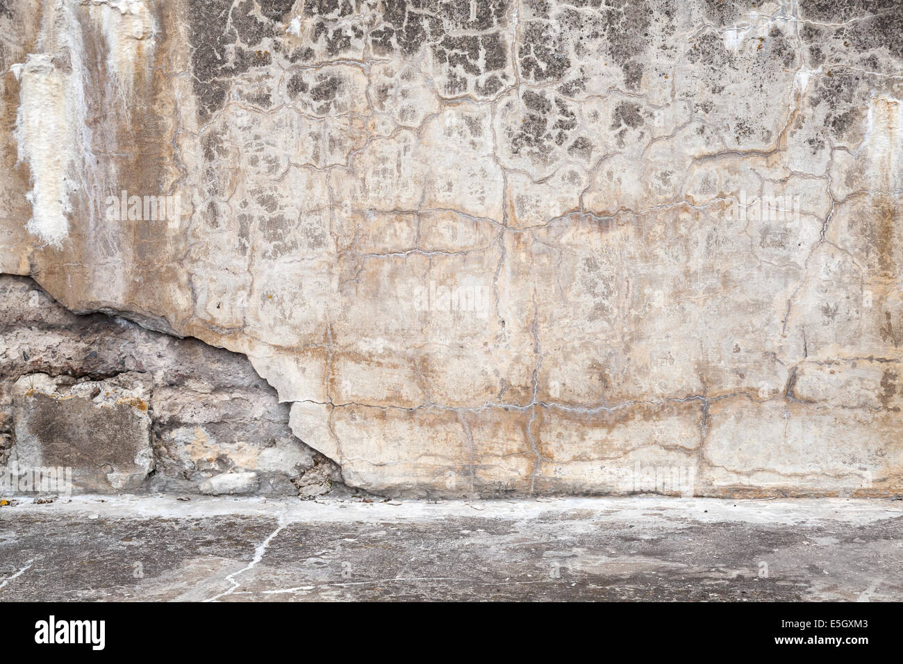 Old Concrete Wall With Cracks Interior Background Texture