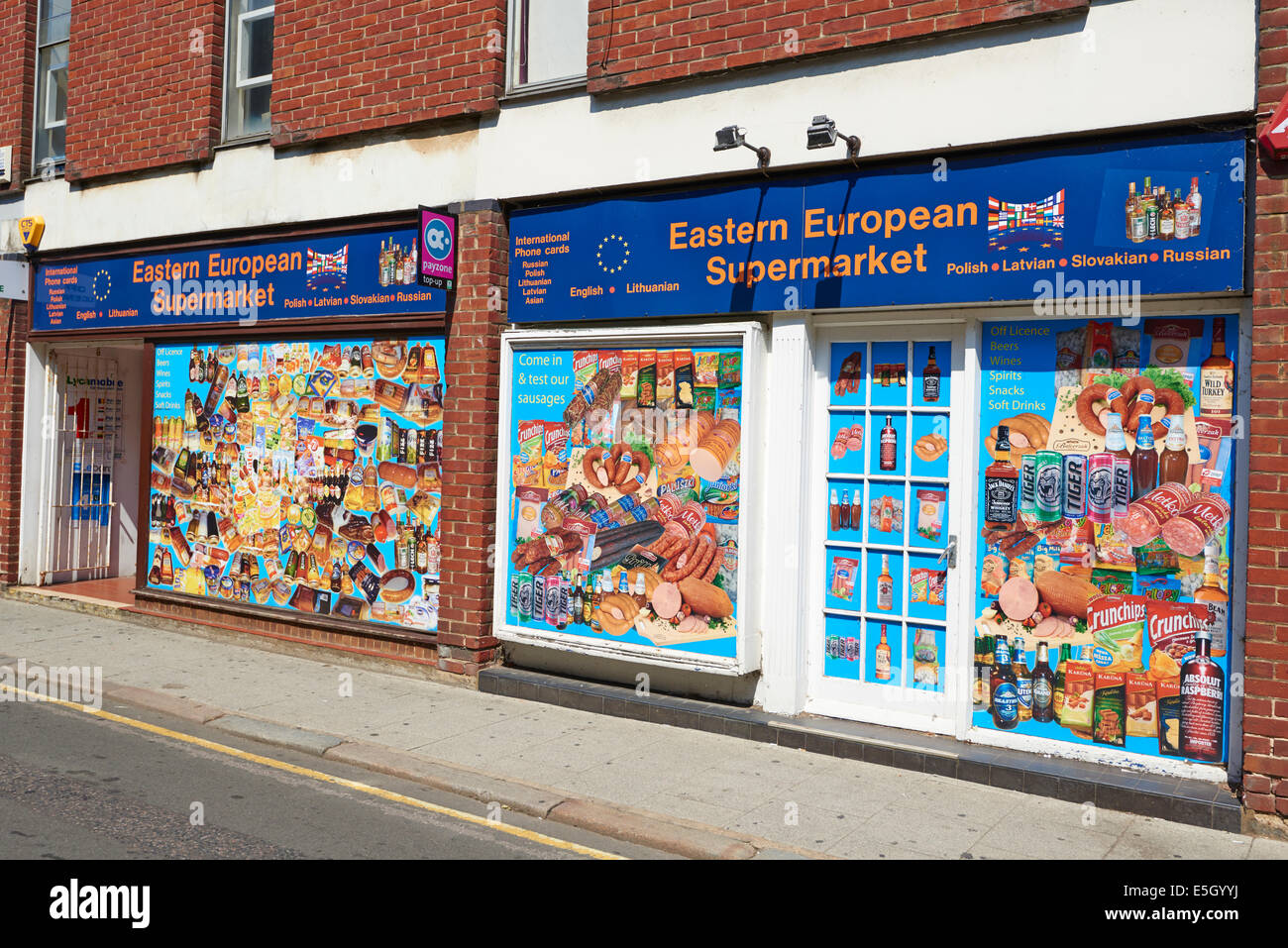 Eastern European Supermarket St James Street King's Lynn Norfolk UK Stock Photo