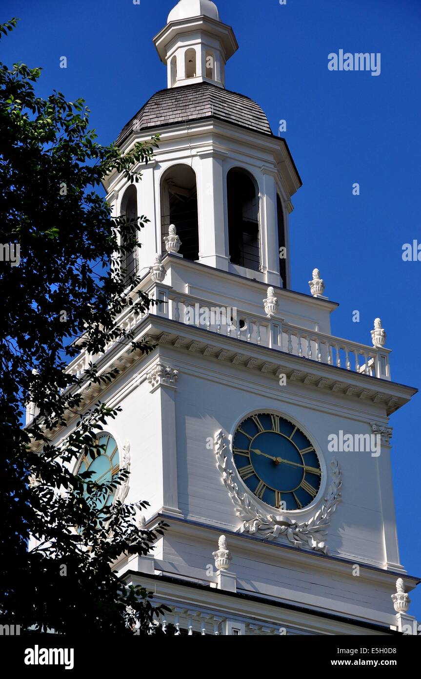 PHILADELPHIA, PENNSYLVANIA The steeple, cupola and clock tower of the