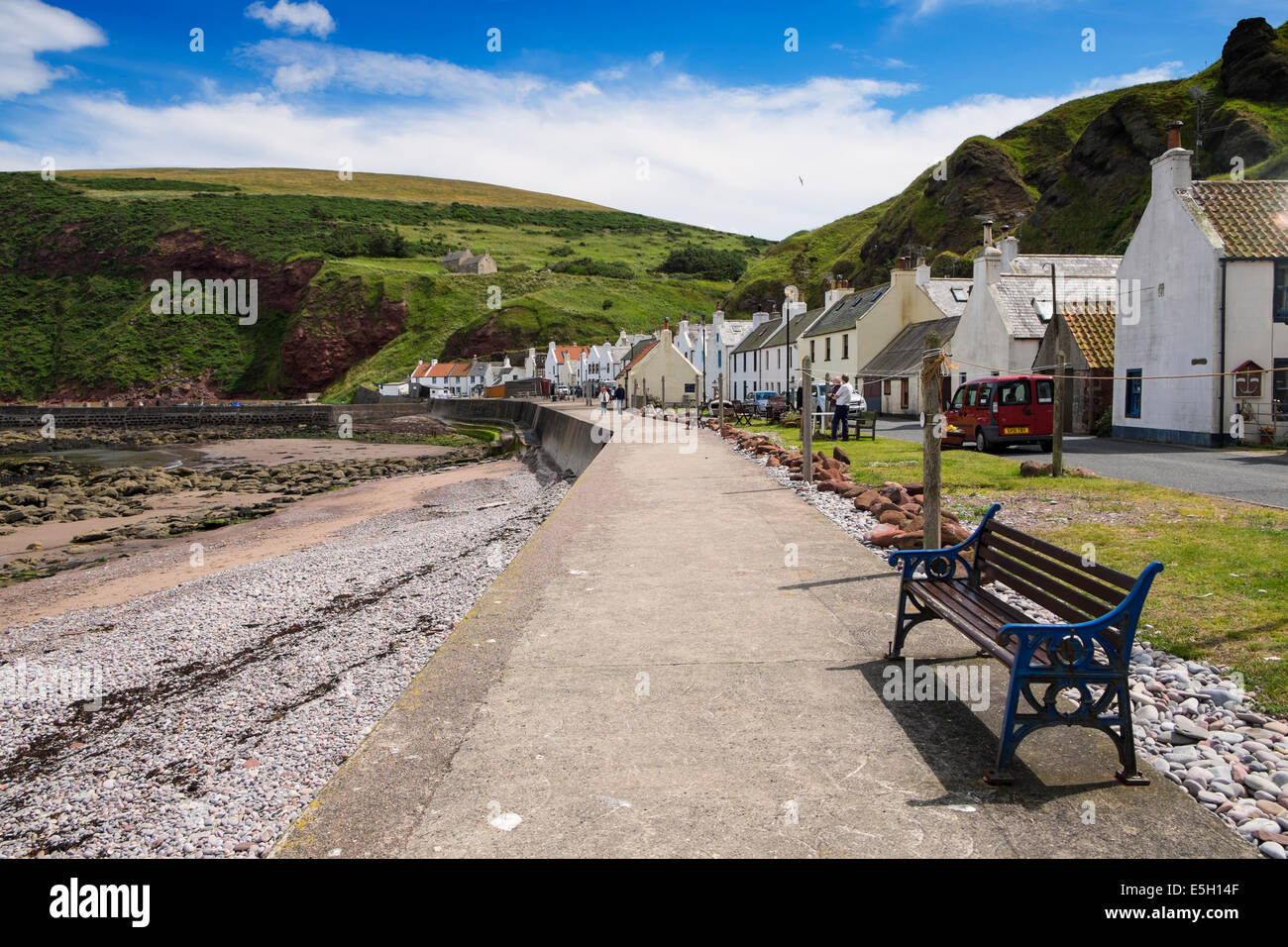 View of small fishing  village of Pennan on Aberdeenshire coast in Scotland Stock Photo