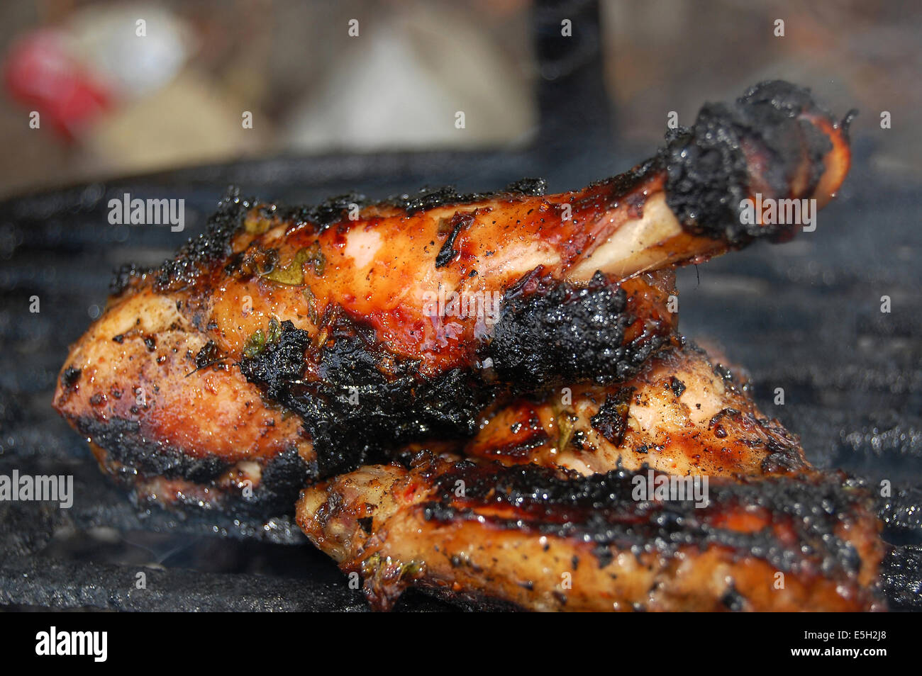 Hot chicken wings and drumsticks on the grill Stock Photo Alamy