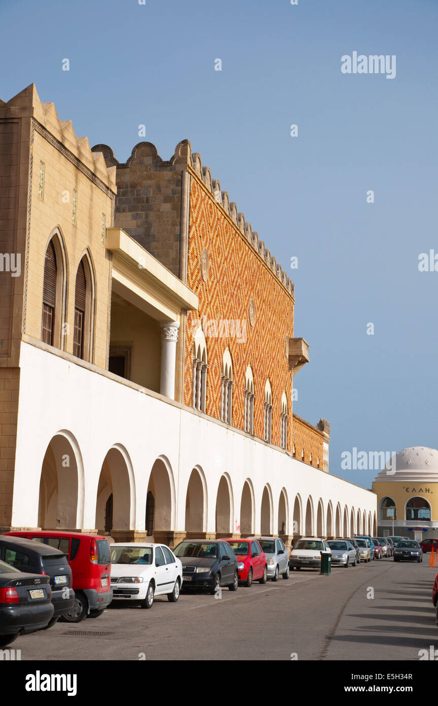 Palazzo del Goverdo Rodi, Prefecture offices, Italian Fascist architecture, new town, Rhodes town, Rhodes island, Greece, Europe Stock Photo